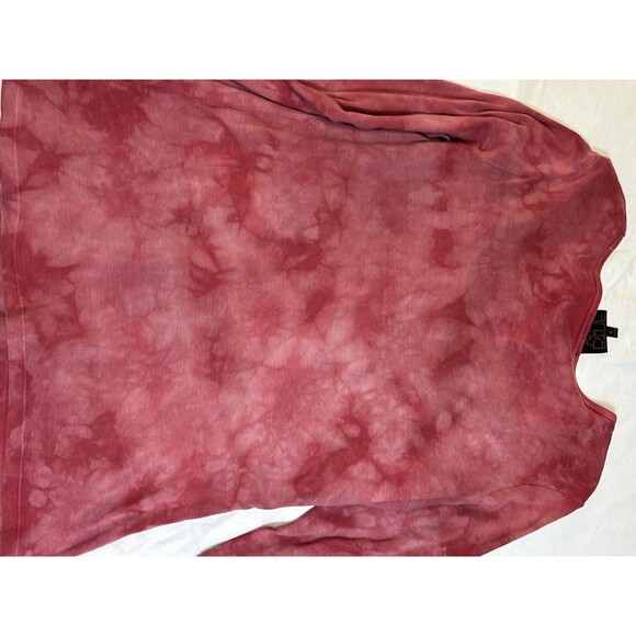 Early 2000’s Y2K Crimson Tie-Dye Long Sleeve With Floral Art Grunge Size L - Picture 9 of 12